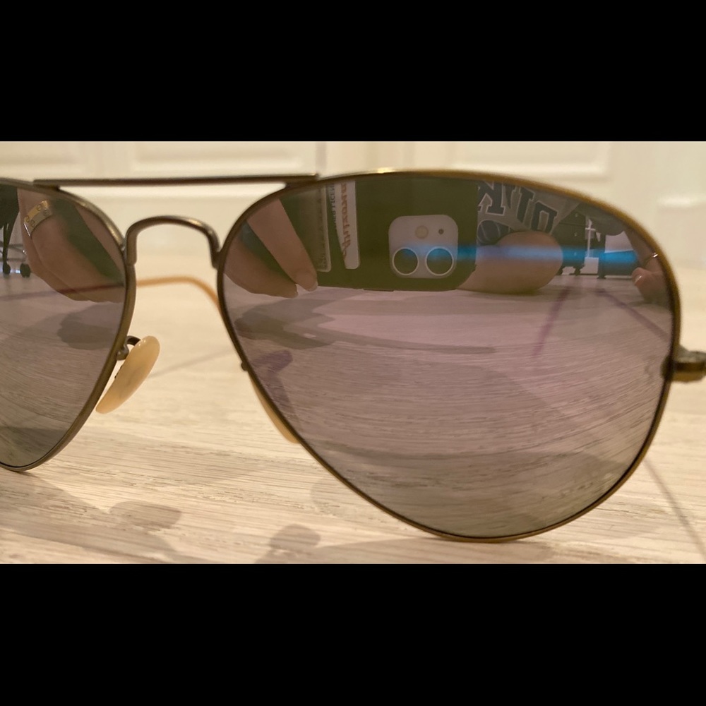 Ray Ban Aviator Polarized Lilac Flash Sunglasses - Picture 8 of 12